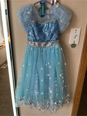4t Elsa inspired Sparkling Light Blue Princess Costume Dress for Kids